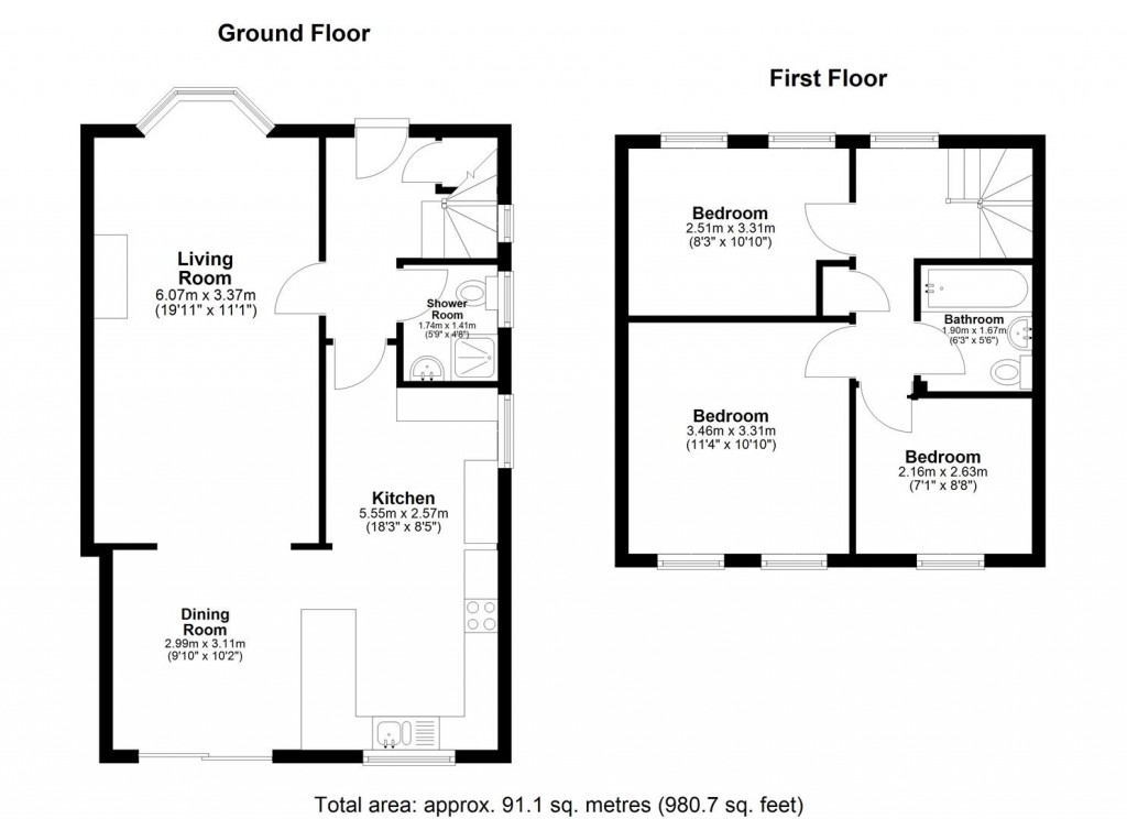 Floorplans For The Avenue, Greenacres, Aylesford