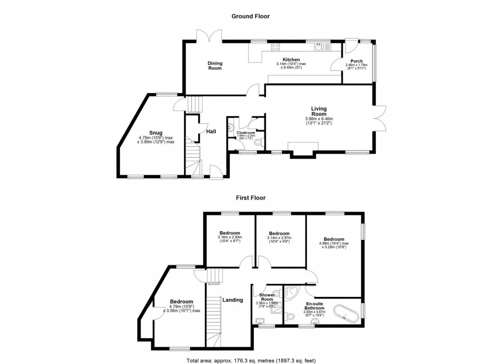 Floorplans For Three Cliffs, Cliff Hill, Boughton Monchelsea, Maidstone