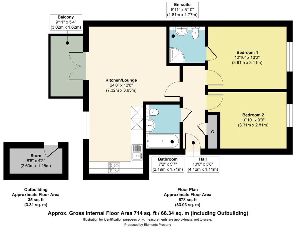 Floorplans For Danes Court, Station Road, Aylesford