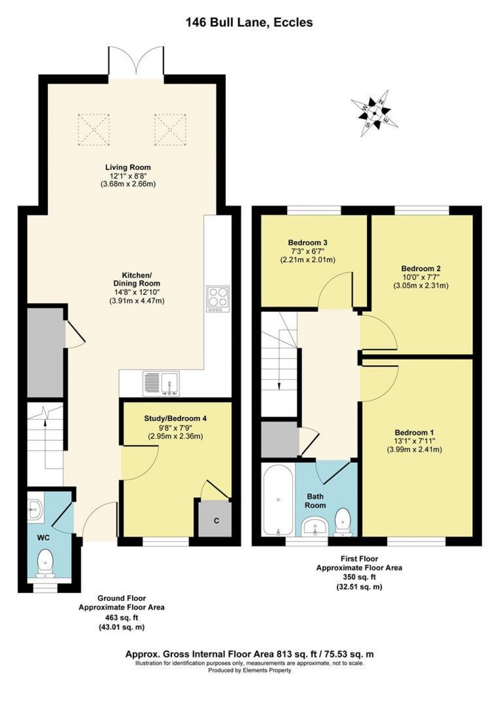 Floorplans For Bull Lane, Eccles