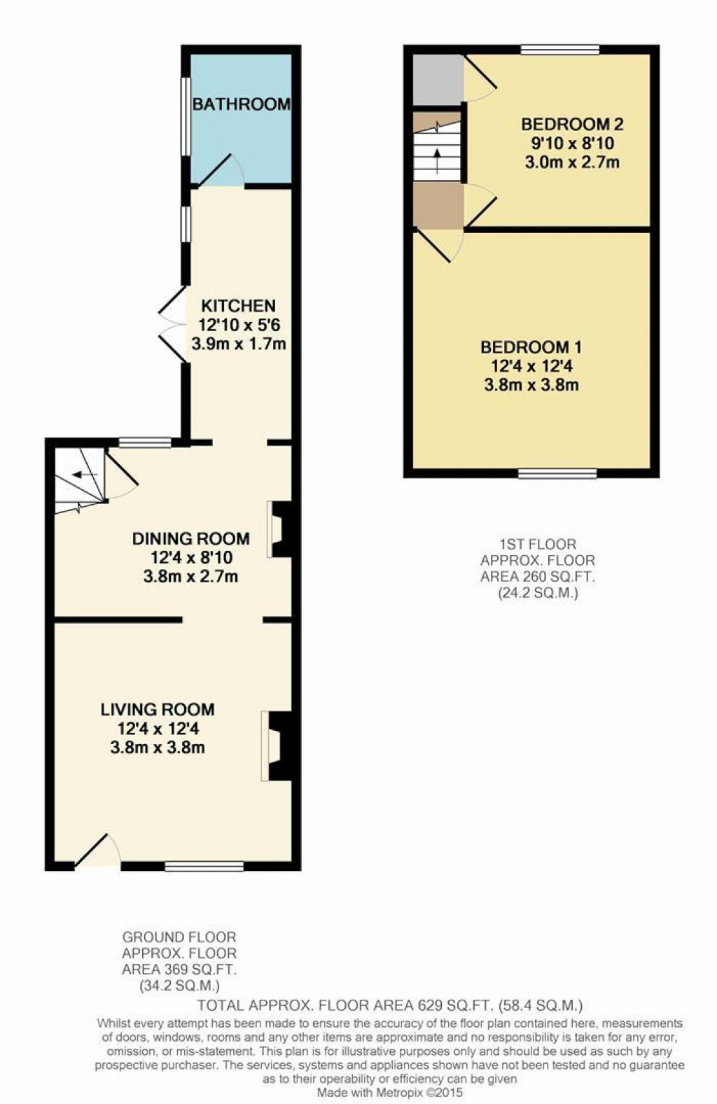 Floorplans For Gwendoline Cottage, Rochester Road, Aylesford