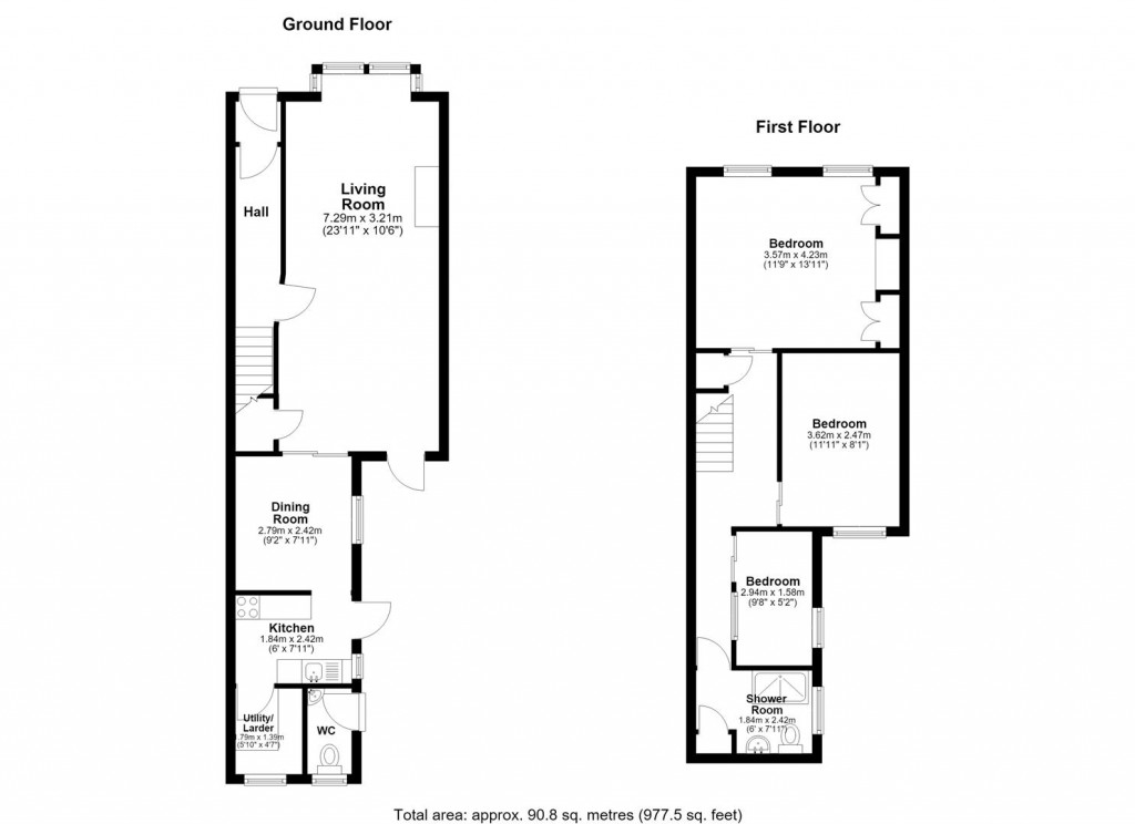 Floorplans For Grange Road, Strood